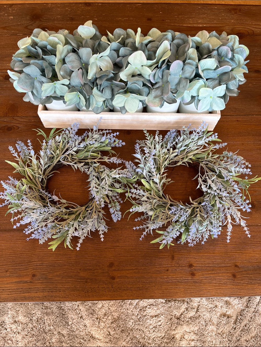 NWOT Target Lavender and Green Mini Wreath Set of 2